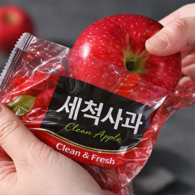 [떙처리특가] 개별포장 껍질째먹는 세척사과 부사사과, 1박스, 2kg