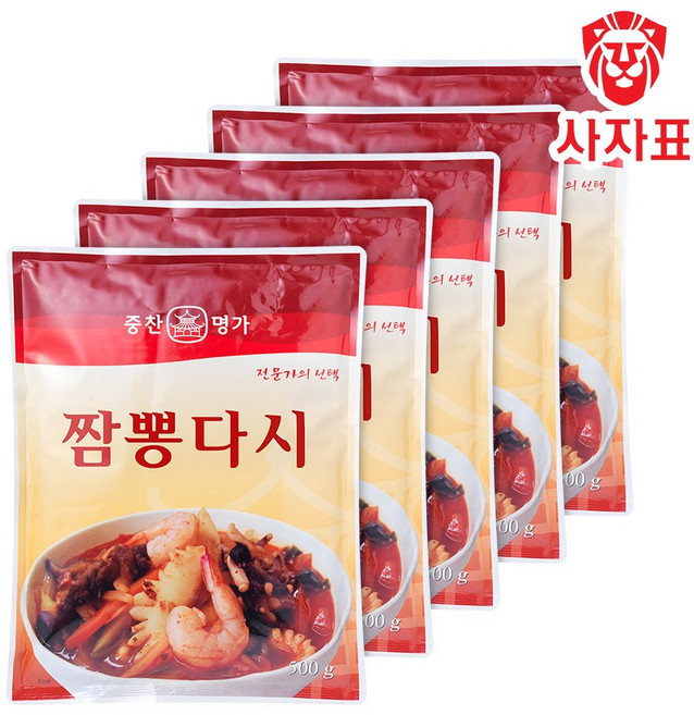 중찬명가 짬뽕 다시 조미료, 500g, 5개
