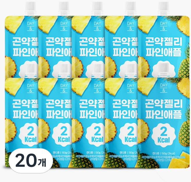 데이앤 곤약젤리 파인애플 2칼로리, 150g, 20개