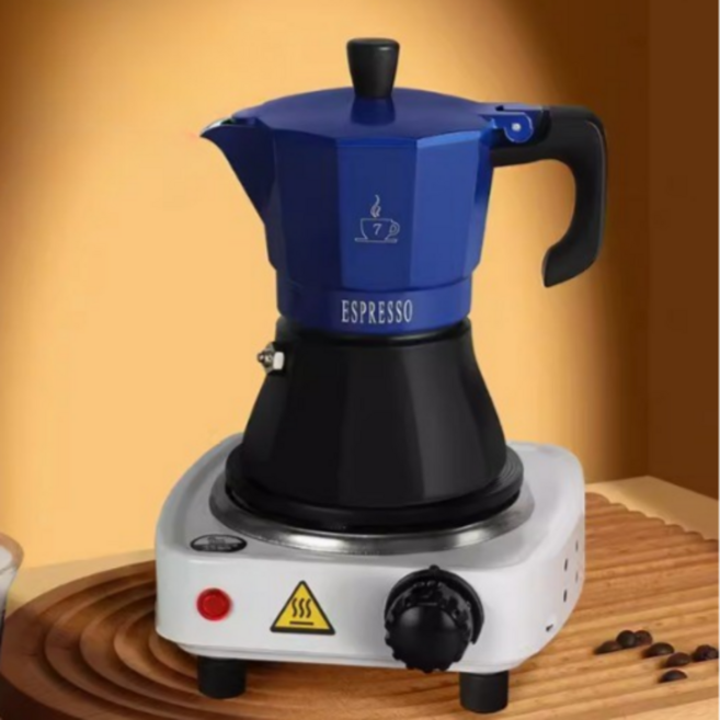 빈티지 모카포트 미니 인덕션 2컵 이탈리아, 포함, 딥블루