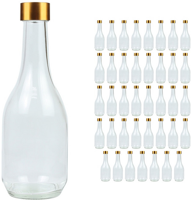 안동소주300 유리병 + 원형캡/골드 1박스 담금주소분 주류병, 40개, 300ml
