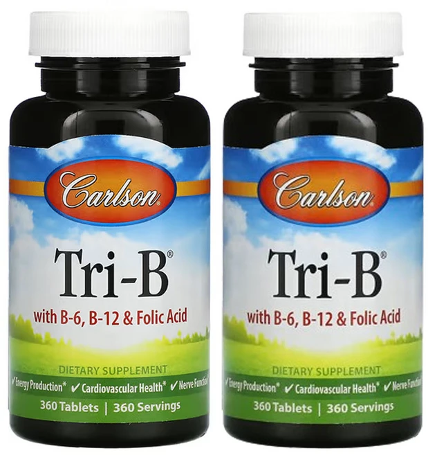 칼슨 Tri-B B-6 B-12 및 엽산 함유, 2개, 360정 - 쿠팡
