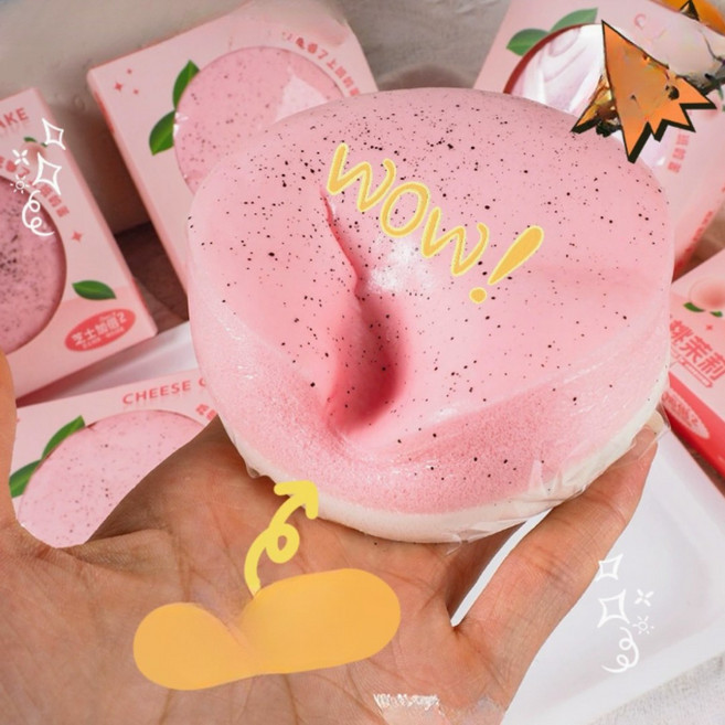 딸기향 요거트케이크 빵말랑이 스퀴시 스퀴지, 1개, pink