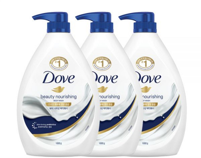 도브 바디워시 뷰티 너리싱 1L 3개, 센스티브스킨 바디워시 1L, 수딩코코넛오트 바디워시 1L, 릴랙싱시어버터 바디워시 1L, 1kg