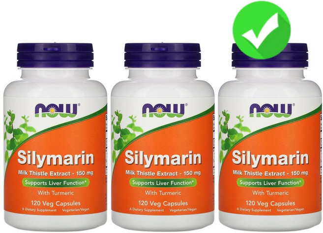 [2+1] Now Foods 나우푸드 실리마린 밀크씨슬 150 mg 120정 밀크시슬 커큐민 강황 심황 고약사 약들약 베지캡슐 3개