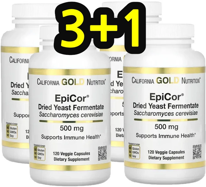 캘리포니아골드뉴트리션 건조 효모 에피코르 500mg 120정 4set, 4개 - 쿠팡