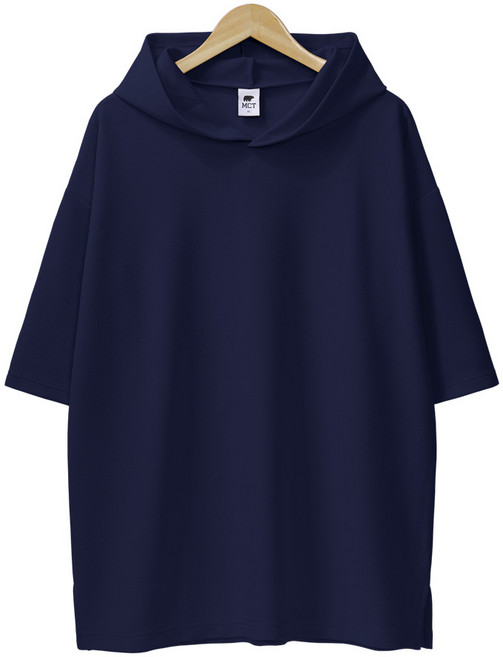 [당일출고] 엠보 후드 반팔티 오버핏 빅사이즈 반팔 커플 후드티 남녀공용 단체티