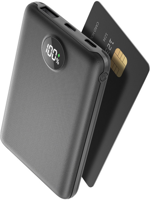 UOOFON 고속충전 미니 보조배터리 10000mAh PD 22.5W QC3.0 LED 잔량표시 포켓 휴대용+20W C타입 케이블, 블랙, N2