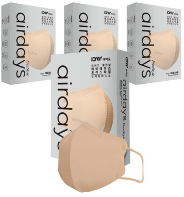 에어데이즈 프리스타일 C타입 마스크 대형, 10개입, 4개, 베이지