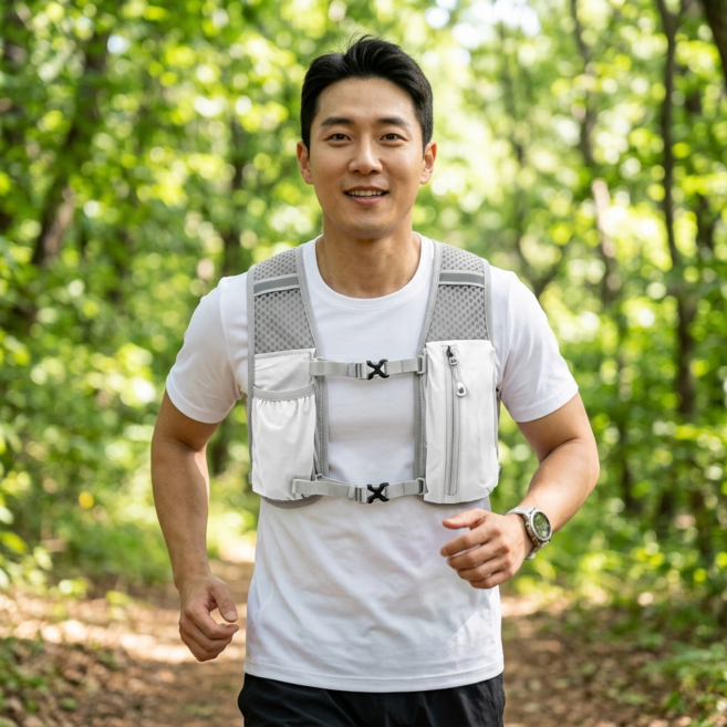 [런런피티] 남녀공용 무지 초경량 러닝 조끼 러닝백 등산가방 트레일 런닝 베스트