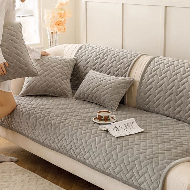 코팅블루 먼지없고 부드러운 극세사 겨울 논슬립 쇼파패드