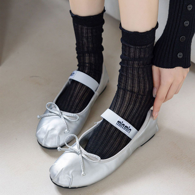 에이블탑 봄 여름 얇은 프릴레이스 시스루양말 3켤레 n511