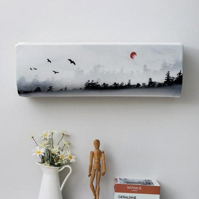 중국 스타일 벽걸이 에어컨 커버 신선한 패턴 에어컨 보호대, 25) 07 - 80x20x27   1P