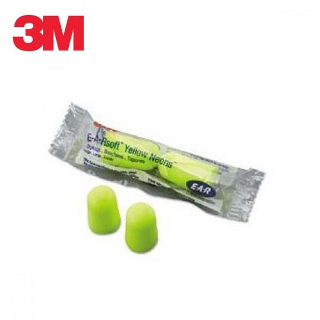 3M 폼 타입 귀마개 EAR Soft 엘로우네온 10세트 묶음, 옐로우