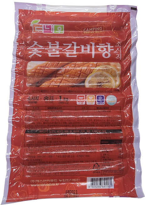 도나우숯불갈비향소시지1kg에스앤비, 1kg, 1개