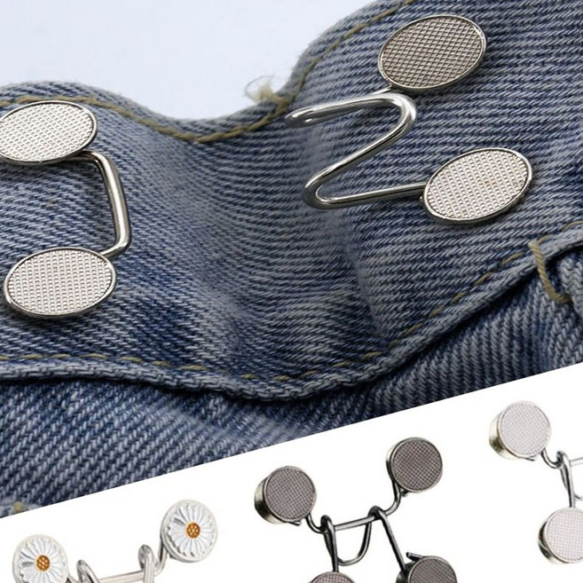 (1+1)셀프 버클 허리줄임 청바지 바지 허리줄이기 요, 블랙