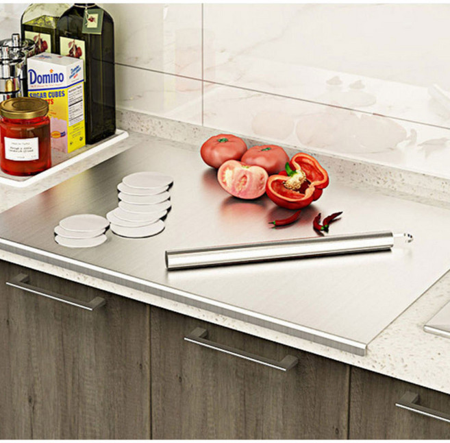 304 스테인리스 스틸 대형 엣지주방 도마패널 두께1.5cm 미끄럼방지 스텐 플레이팅 도마 상판, 1개, 스텐인리스