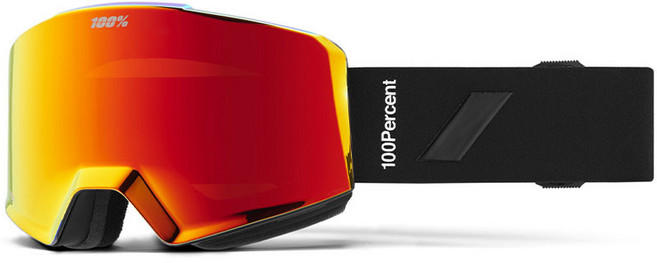 100% 노그(NORG) 스노우 고글 블랙 - 하이퍼 레드 미러/하이퍼 터키즈 미러, 1개