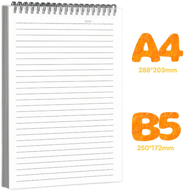 토끼다섯마리 캠퍼스 스프링 노트 가로줄 그리드 모눈 무지, A4_가로줄 무늬형, 4개