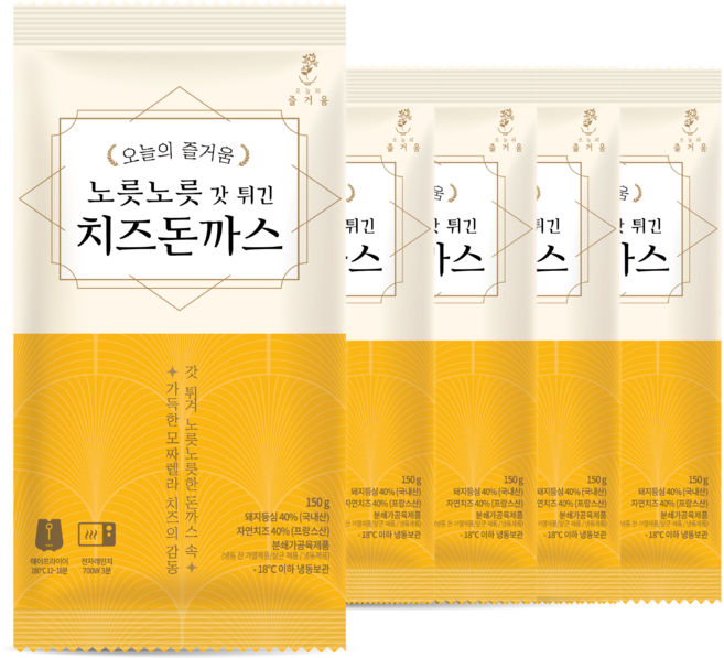 노릇노릇 갓튀긴 치즈돈까스 (에어프라이어), 150g, 5개