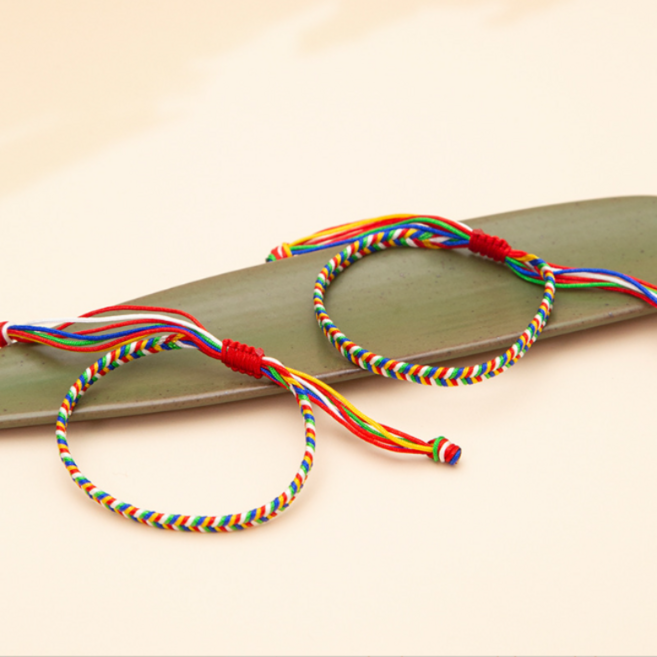 1+1 실팔찌 매듭 커플 소원 행운의 팔찌