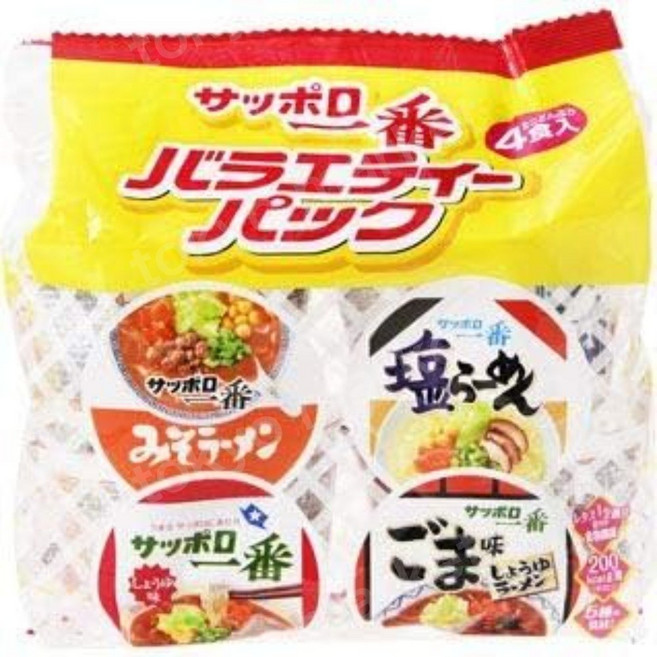 산요 삿포로이치방 버라이어티 팩 미니 컵라면 4개 세트