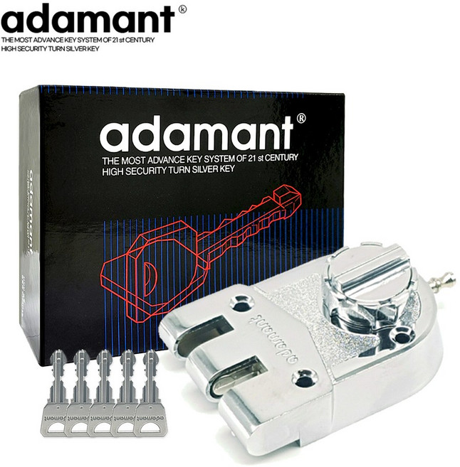 특수보조키 아다먼트2 크롬 /도어락/방화문/특수키5개, 자가설치