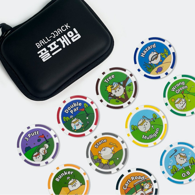 [아이언티샷] 볼짹 골프게임칩 세트, 1개, 블랙