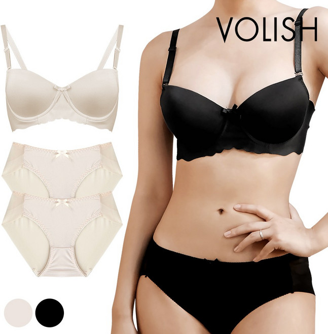 볼리쉬 여자속옷세트 볼륨업 몰드 누디 브라1매+팬티2매 1143SS