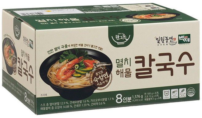일월풍면 멸치 해물칼국수, 1개, 1.576kg