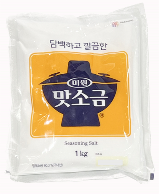 대상 미원 맛소금 1kg 국내산 정제소금 가정용 식당용 업소용 정제염 콩나물국 조리, 1개