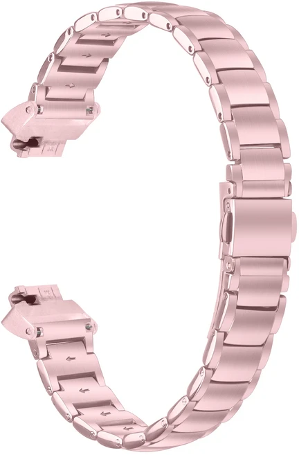 Fitbit Inspire 2용 스테인레스 스틸 밴드 스마트 시계줄 hr용 세 개의 구슬 손목 액세서리, 04 rose pink, 05 For inspire ace 3