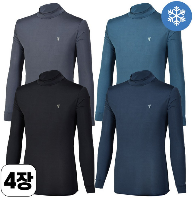 스타일필드 4세트 봄 여름 시즌 남성 쿨 아이스 냉감 UV 반목 스트라이프 긴팔 스판 티셔츠 JUA117