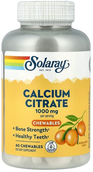 솔라레이 칼슘시트레이트 오렌지 1000mg 츄어블 60정(1정당 250mg), SOR04584, 60정_1개, 1개, 60정 - 쿠팡