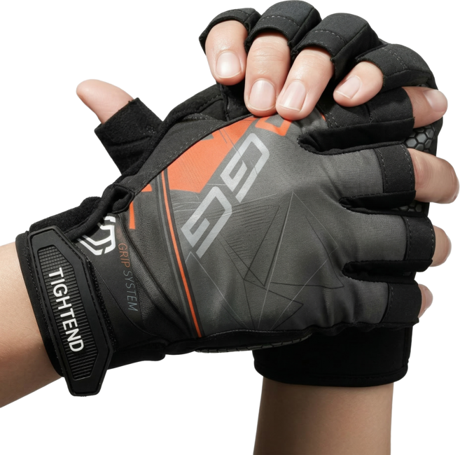 타이트엔드 AGG 쿠션 패드 자전거 반장갑, 오렌지 + 블랙, 1개