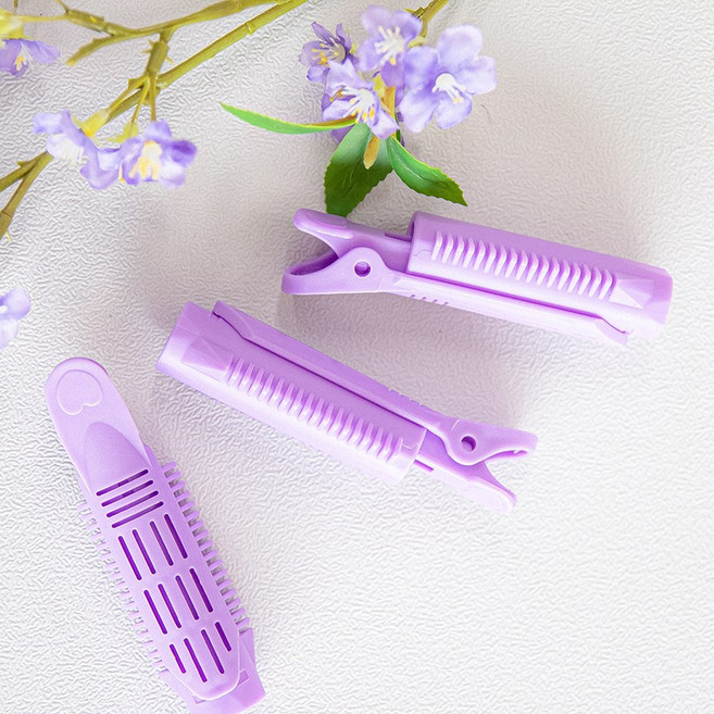 여성 뿌리볼륨 헤어롤 헤어집게 악세사리 집게세트 머리집게 머리고정 올림머리 뿌리볼륨업헤어롤집게3p, 퍼플, Onesize