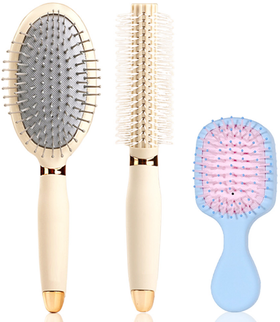 [제거스틱포함] 엉키지않는 헤어브러쉬+롤빗+미니 머리빗 3종세트, 빗세트, 1개, 미니