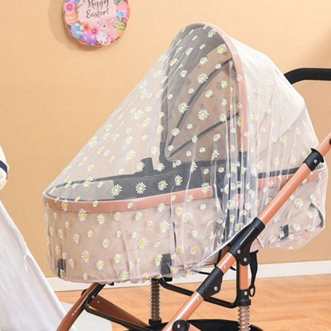 유모차 모기장 이동식 국화 아기 개모차 모기장 안전 반려동물 반려견