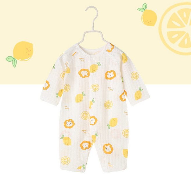 럭셔리베이비 얇은 순면 우주복 아기 긴팔 점프수트 간절기 유아 아기옷