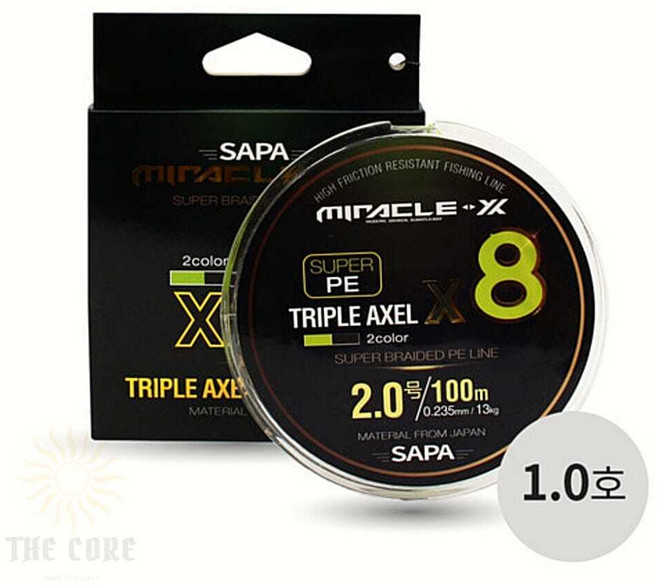 싸파 트리플악셀 8합사 100M 2색 패키지 낚시줄, 상세페이지 참조, 1개