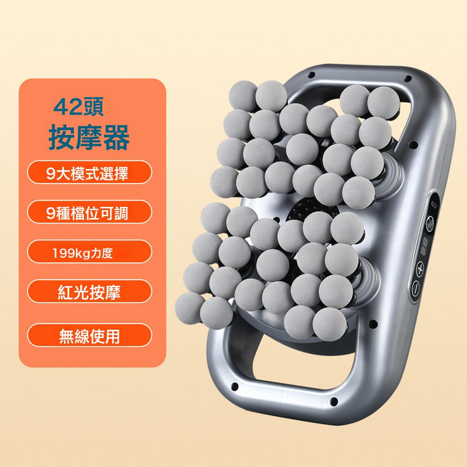 DFMEI 新款42頭筋膜槍充電款肌肉按摩器放鬆電動震動家用66頭按摩槍, 如圖, 灰色42頭