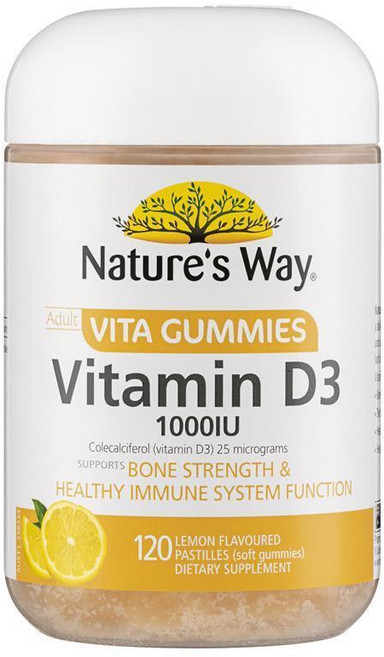 호주 네이쳐스웨이 Nature's Way Vitamin D 비타 구미 비타민D 1000iu 레몬맛 츄어블, 6개, 120정