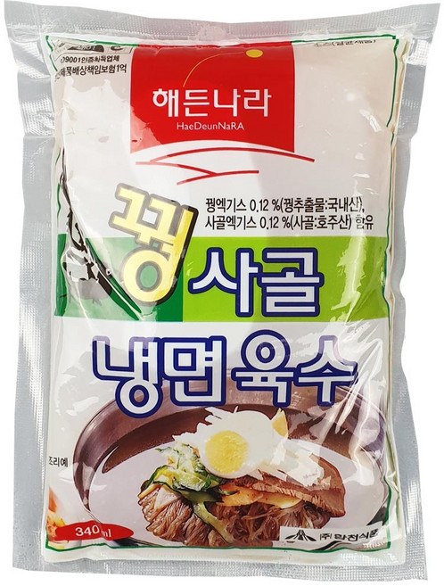 [푸드토스] 해든나라 꿩사골 냉면육수 (340m X 5봉) 합천식품, 5개, 340ml