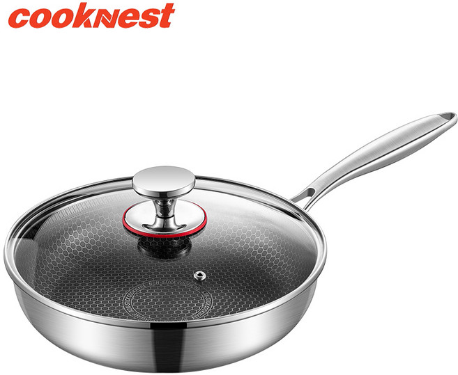 CookNest IH 스테인리스 코팅 프라이팬 304 스텐 벌집 인덕션 후라이팬, 1개, 30cm
