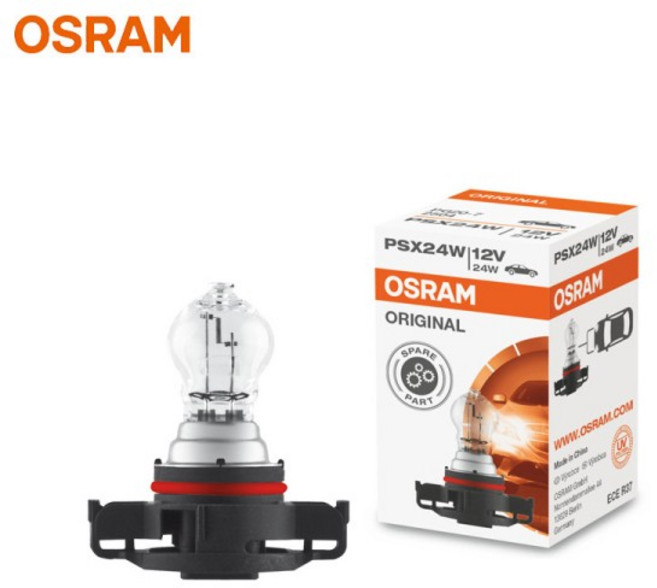 OSRAM PSX24W PG20-7 PSX 자동차 보조 신호 전구 표준 후진등 전면 안개등 2504 1x 12V 24W