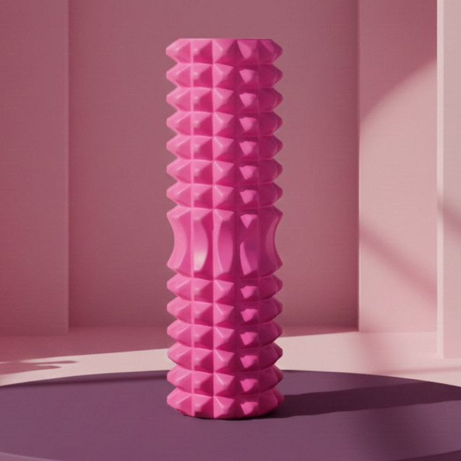 유또 스트레칭 지압 마사지 돌기 폼롤러, 1개, 핑크