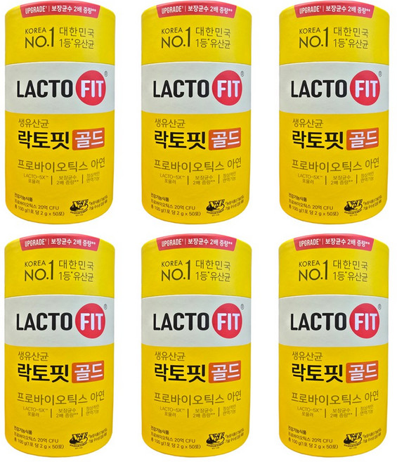 종근당건당 락토핏 생유산균 골드 프로바이오틱스, 100g, 6개