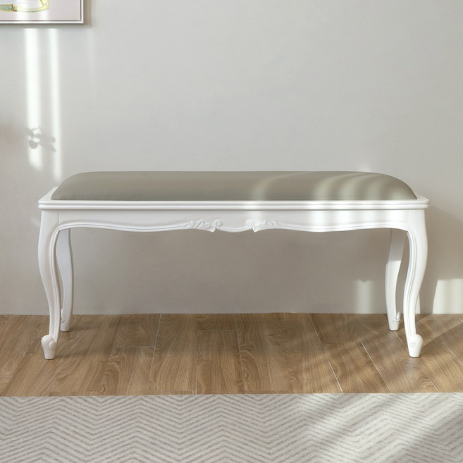 피어젠가구 봄베이 2인용 3인용 식탁 베드 벤치 화이트