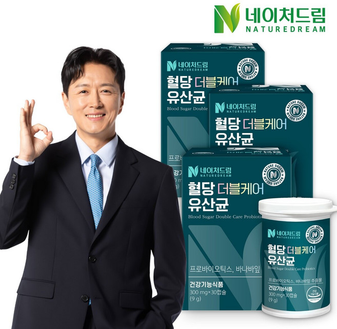 네이처드림 혈당 더블케어 유산균 300mgx30캡슐 3박스/40억보장 프로바이오틱스, 30정, 3박스