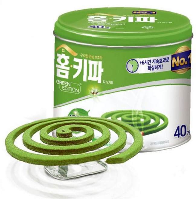 홈키파 디 모기향 아로마향(40매) 모기 해충 벌레 퇴치 실내 야외 모기향, 상세페이지 참조, 1개